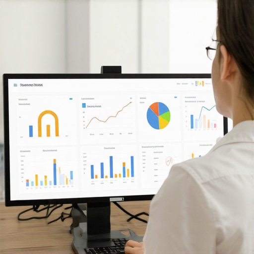 Person analyzing local SEO data on a computer with charts