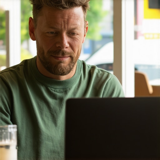 Business owner replying to reviews on computer