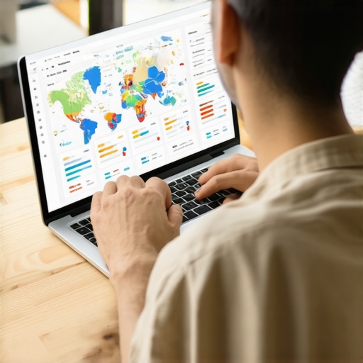 Person analyzing Google Maps ranking metrics on a laptop