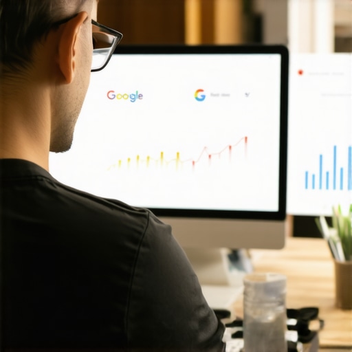 Business owner enhancing Google My Business profile to improve local search rankings.