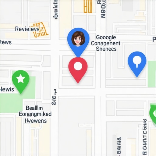 Enhancing Local Visibility on Google Maps Google Map with business pins, reviews, and photo icons