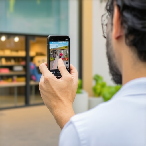 Location Video Content Creation for SEO Business owner creating geo-tagged video for Google Maps ranking