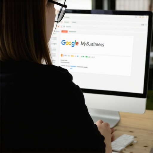 Optimizing Google Map Profile for Local SEO Business owner improving local map listings on computer