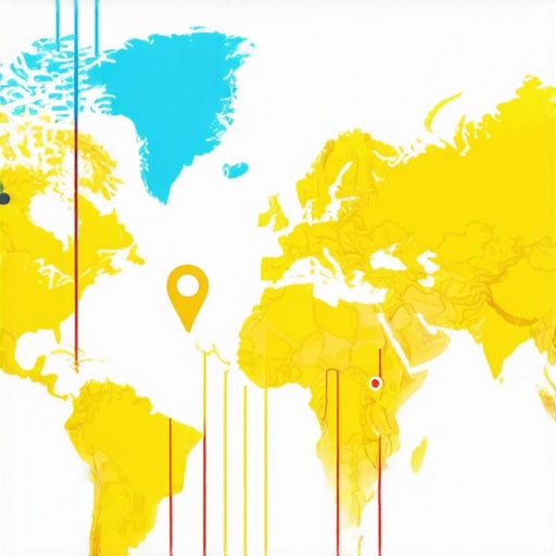 Illustration of local map with anchor points linked by relevance lines to demonstrate anchor text strategy.