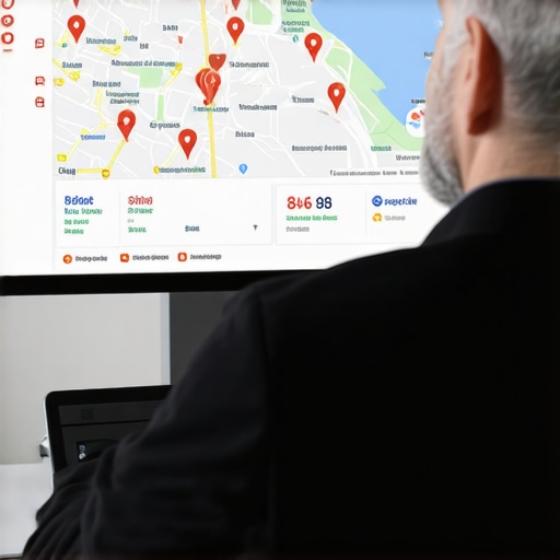 Digital marketer reviewing Google Maps performance data