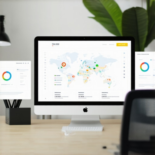 Screenshot of SEO dashboard with maps analytics, citation tracking, and review management tools.
