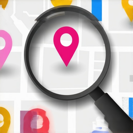 A detailed digital map showing multiple business pins with emphasis on one location